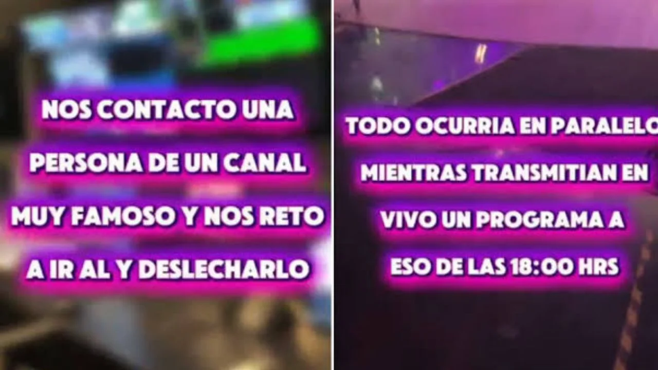 Publicación sobre el video íntimo grabado en un canal de Televisión de Chile.