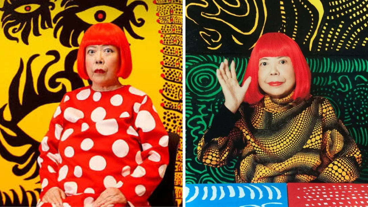 Collage de fotos de Yayoi Kusama