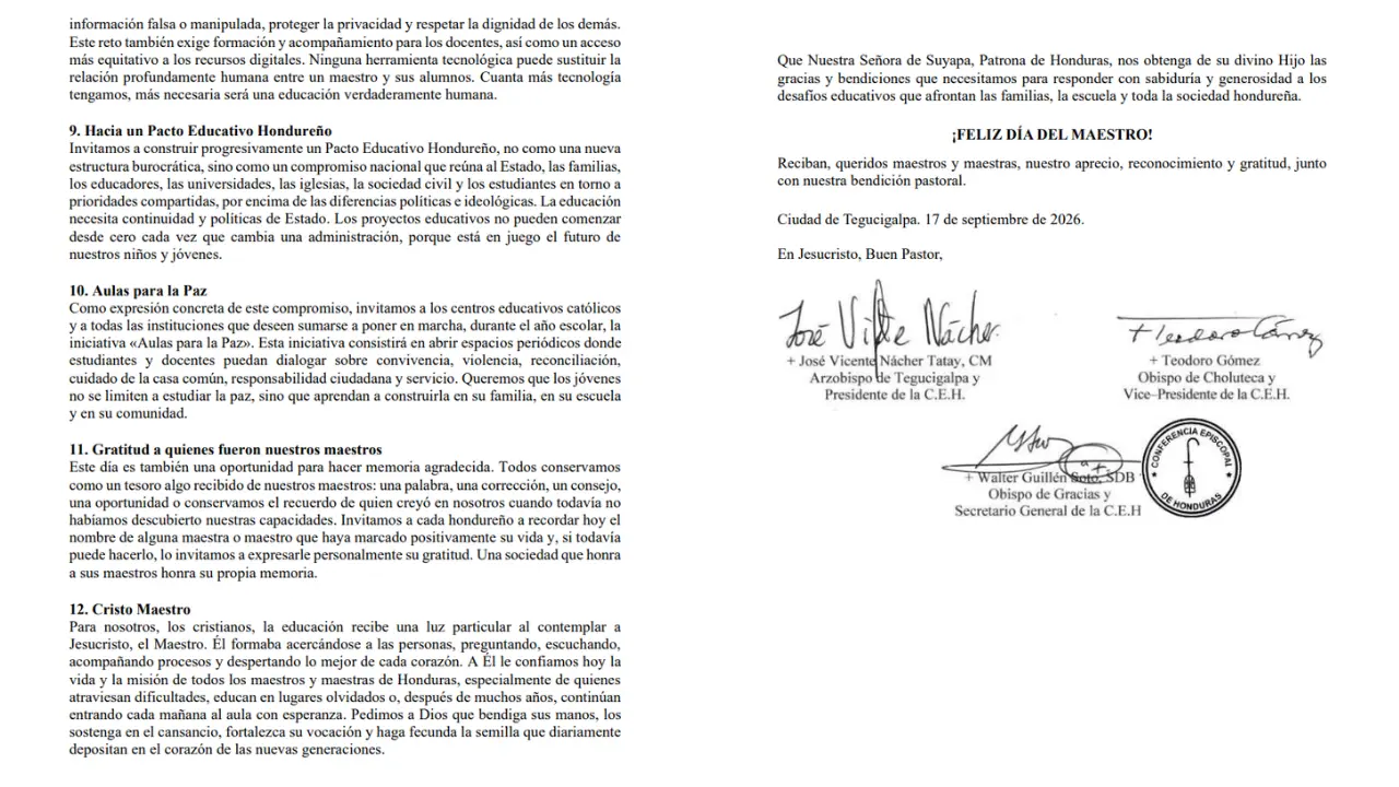 Comunicado de la Conferencia Episcopal.