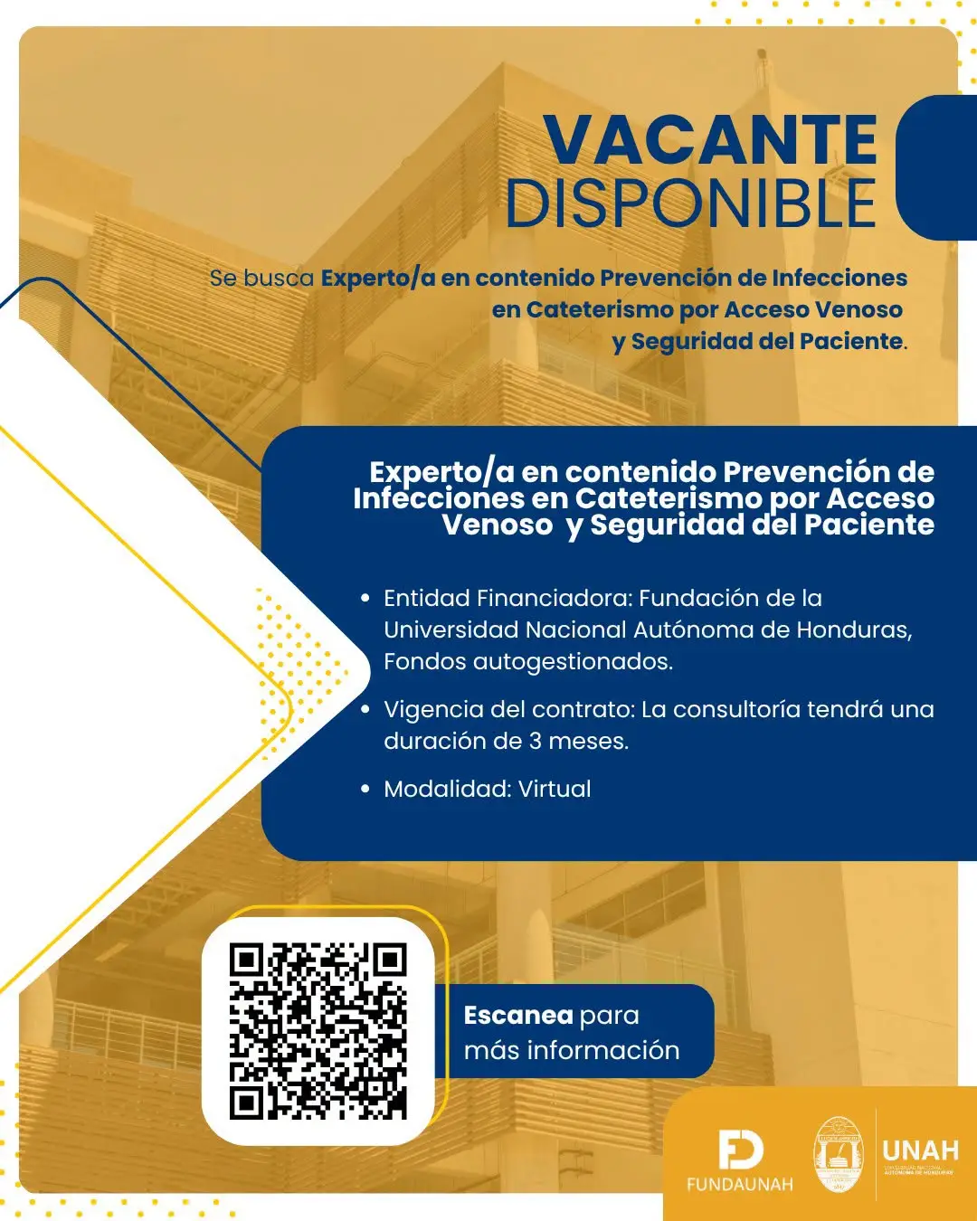 Plaza de trabajo en FUNDAUNAH