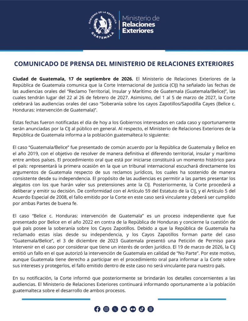 comunicado cayos