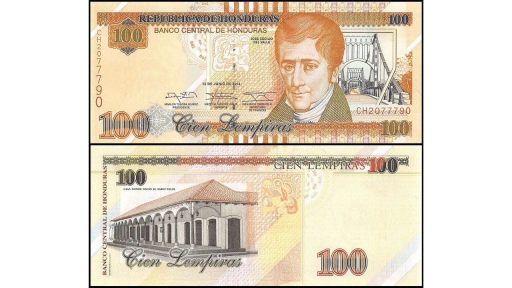José Cecilio del Valle en un billete.