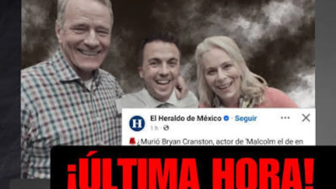 Publicación sobre la noticia falsa de la muerte de Bryan Cranston.