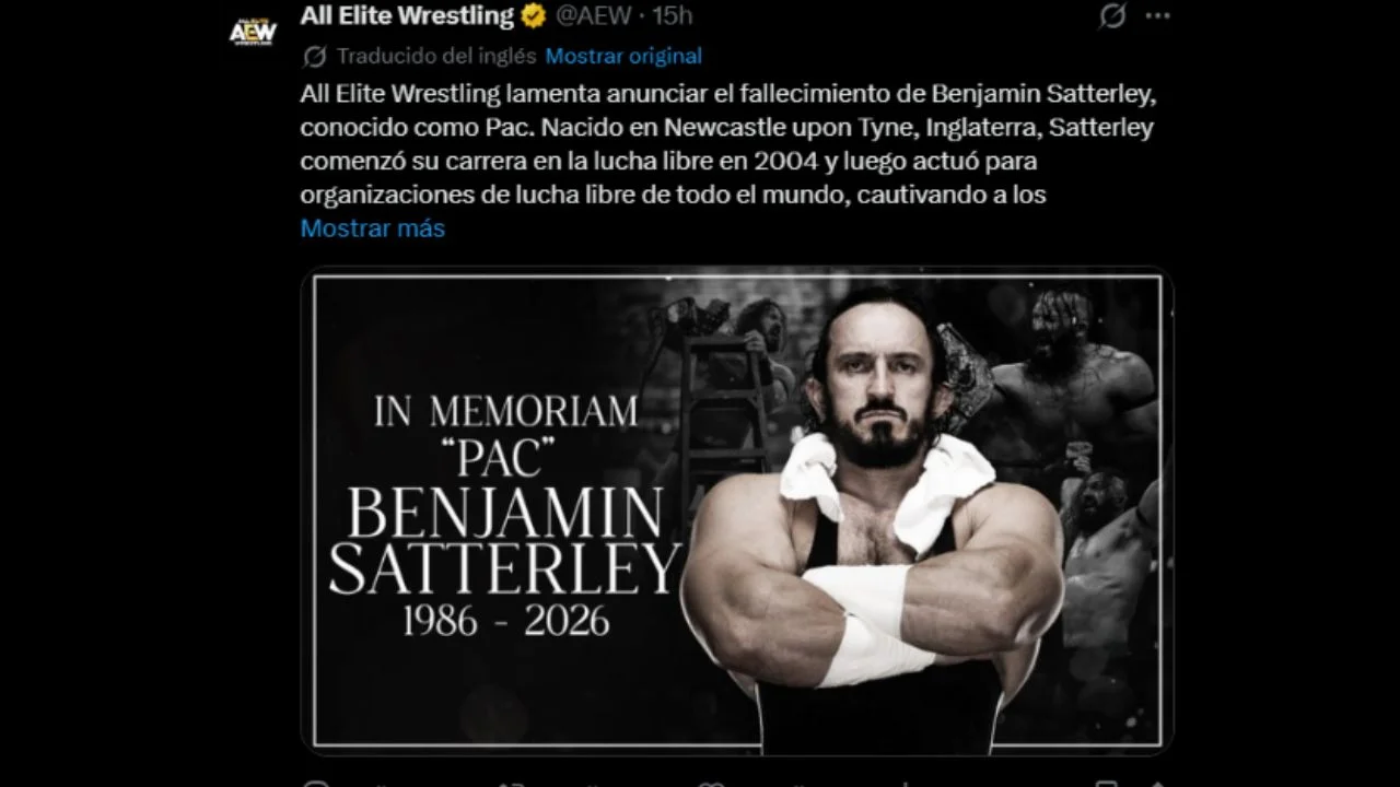 Confirmación de la muerte Benjamin Satterley por AEW.