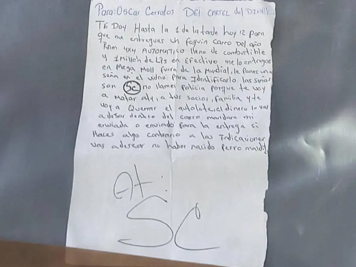 CARTA EXTORSIVA
