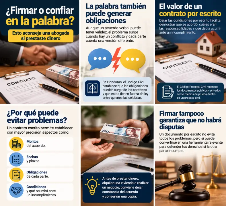 firmar o confiar en la palabra