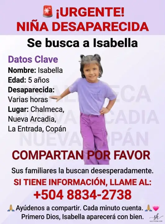 Menor ahogada Isabella