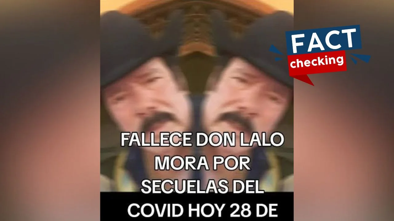 Publicación de la noticia falsa sobre que Lalo Mora falleció.
