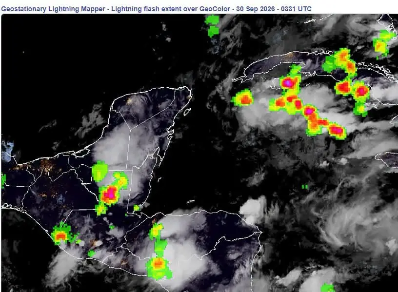 Mapa satelital muestra lluvias en Centroamérica