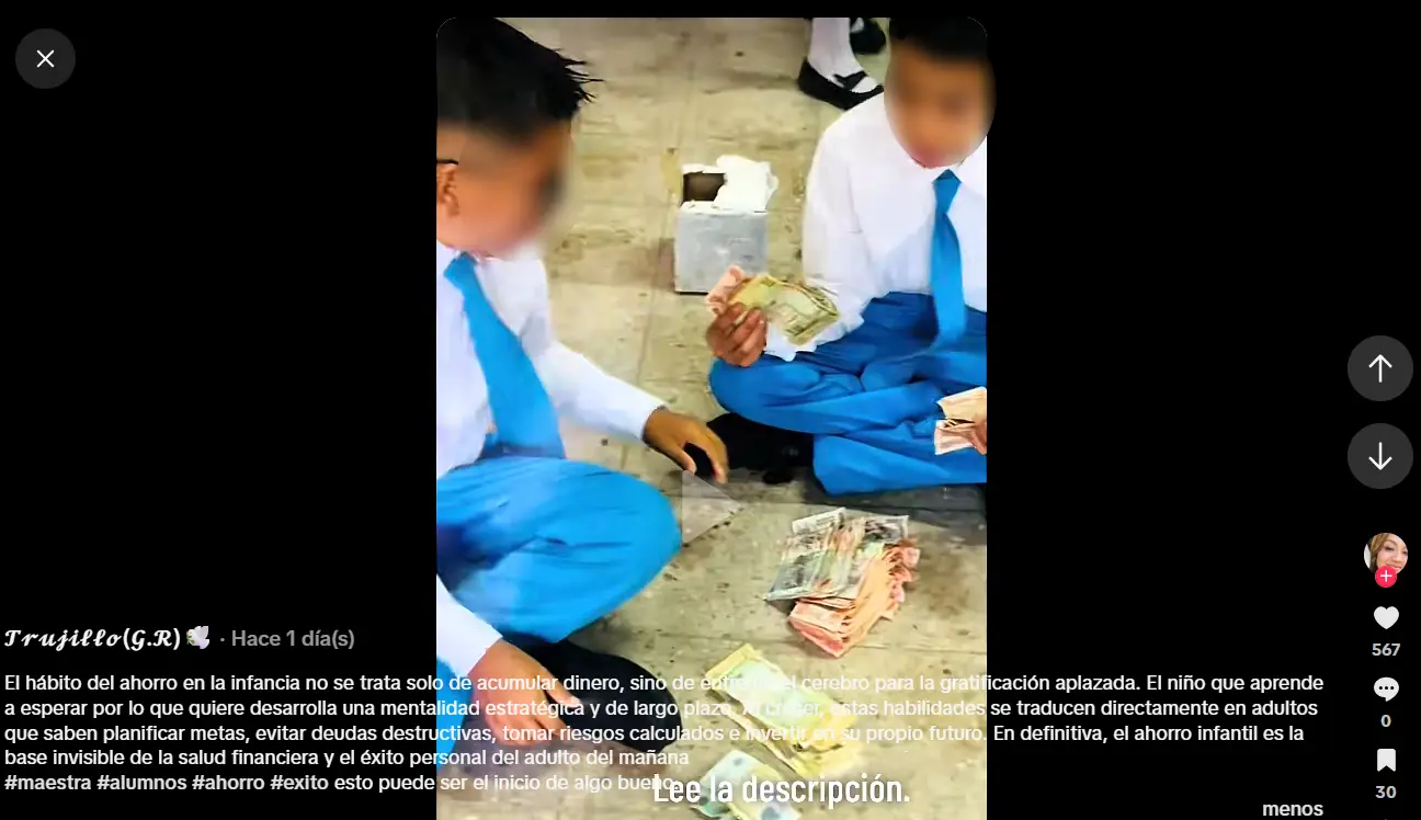 Maestra hondureña enseña a sus alumnos a ahorrar y compartió resultados en TikTok