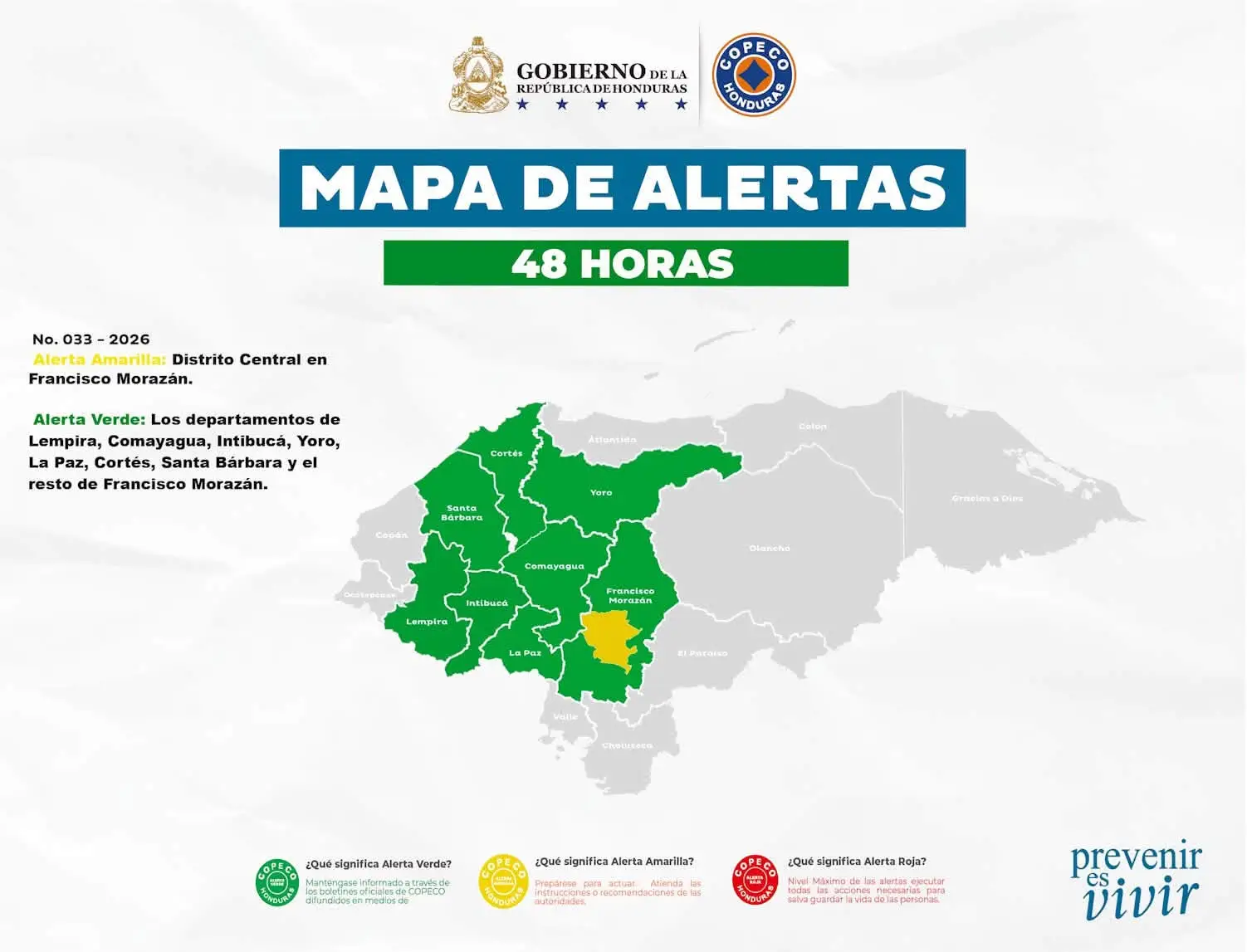 Alertas por lluvias en Honduras
