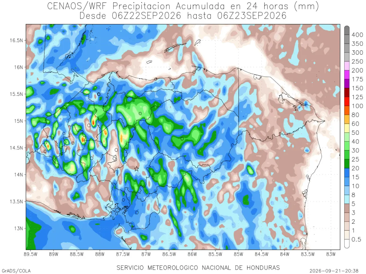 Mapa de lluvias