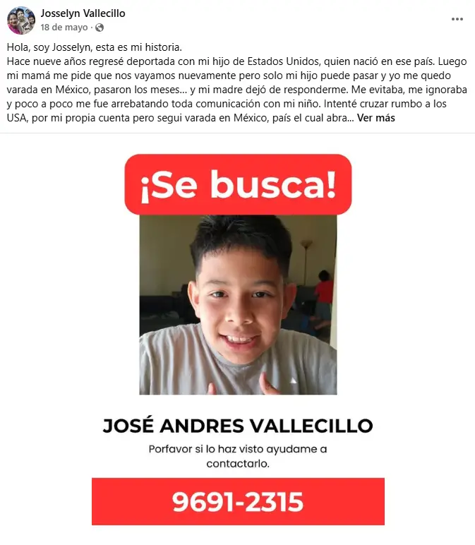 Josselyn Vallecillo, la hondureña que murió sin recuperar a su hijo porque su madre lo robó