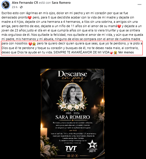 mensaje del hondureño al asesino de su madre en Catacamas 