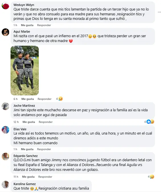 Mensajes sobre la muerte del policía hondureño, Jymme Omar Gómez Cruz