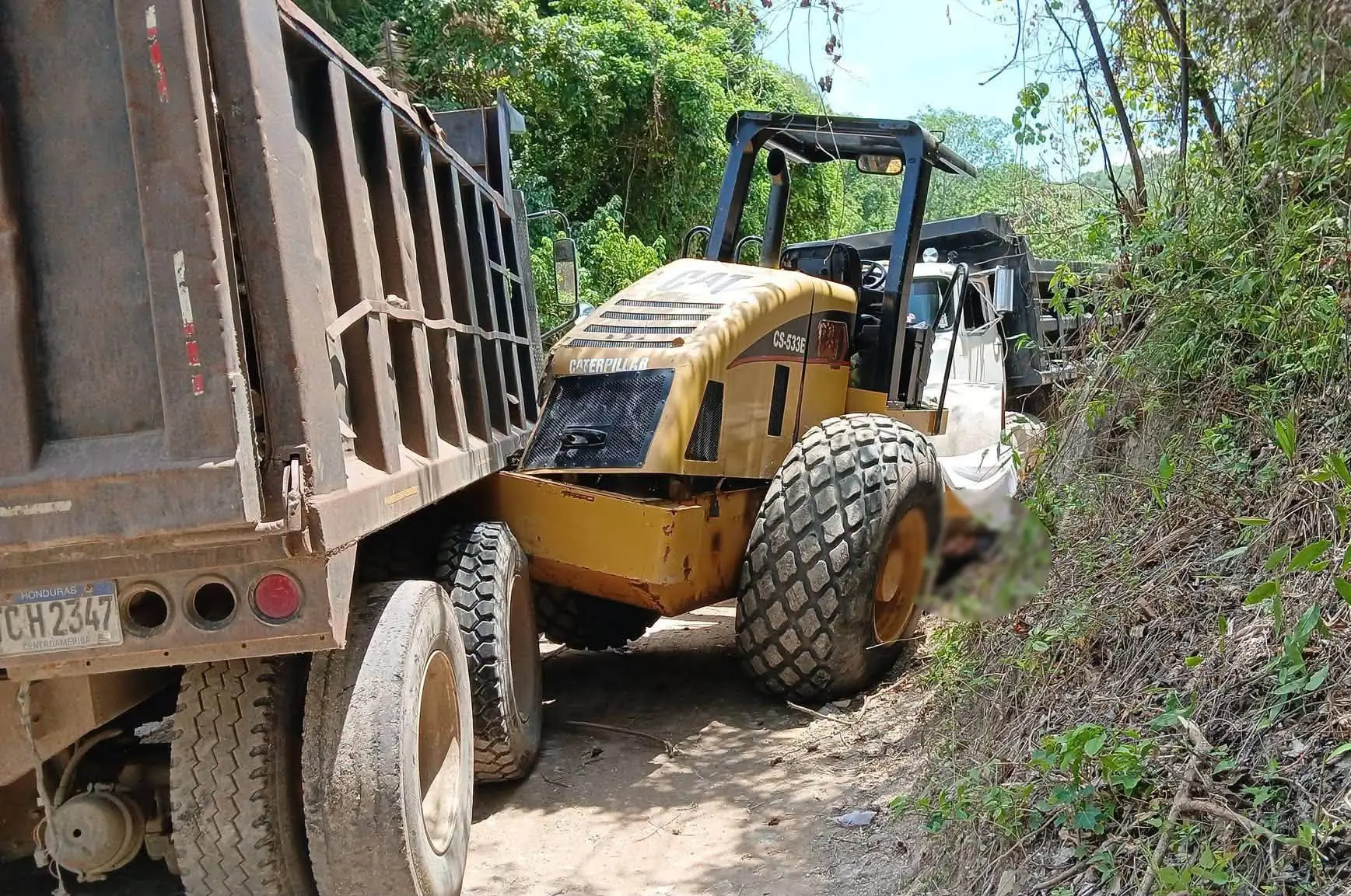 Escena donde muere embestido trabajador en San Manuel, Cortés