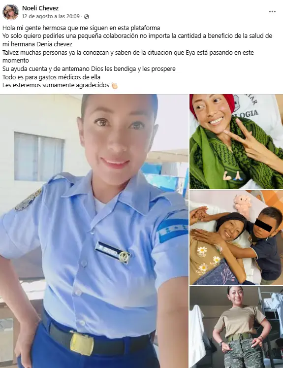 Denia Marily Chevez Martínez, miembro de la Policía de Seguridad Aérea que falleció en Comayagua