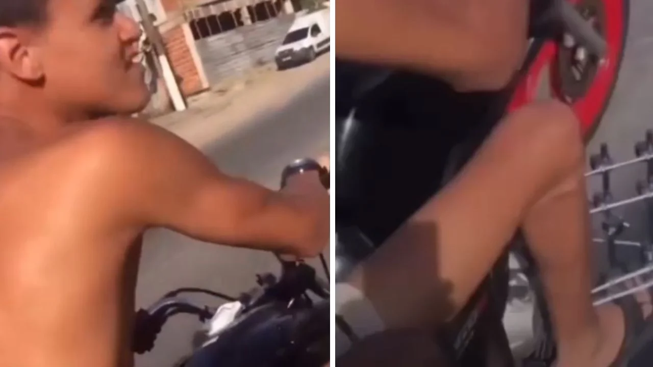 ¡Por papo! Joven con clavos hace 'caballito' en moto y vuelve a caerse Imagen de ¡Por papo! Joven con clavos hace 'caballito' en moto y vuelve a caerse