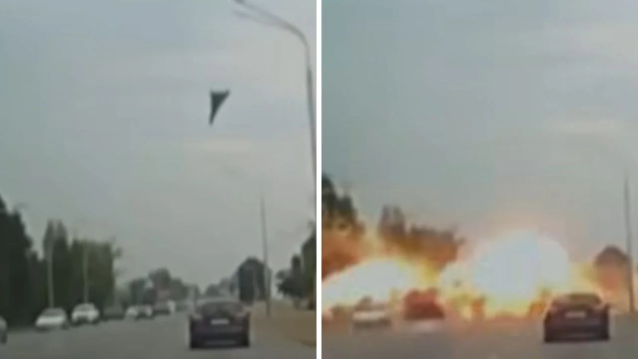 Video impactante: un dron ruso impacta en plena carretera de Ucrania Imagen de Video impactante: un dron ruso impacta en plena carretera de Ucrania