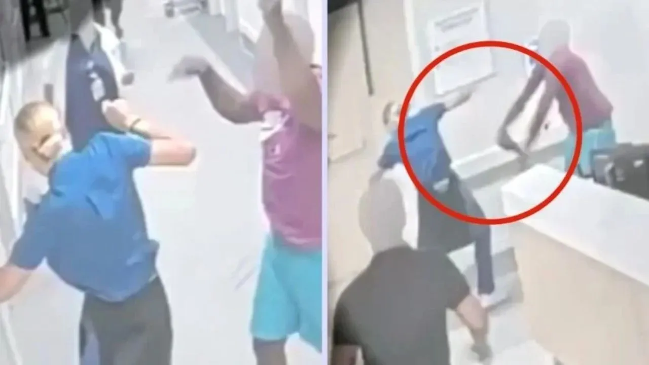 Captan momento en que paciente golpea a enfermera en plena sala de emergencias Imagen de Captan momento en que paciente golpea a enfermera en plena sala de emergencias