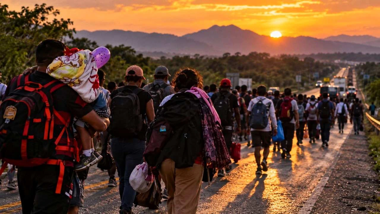 Kilómetros, cansancio y espera: así cruzan México los hondureños Imagen de Kilómetros, cansancio y espera: así cruzan México los hondureños
