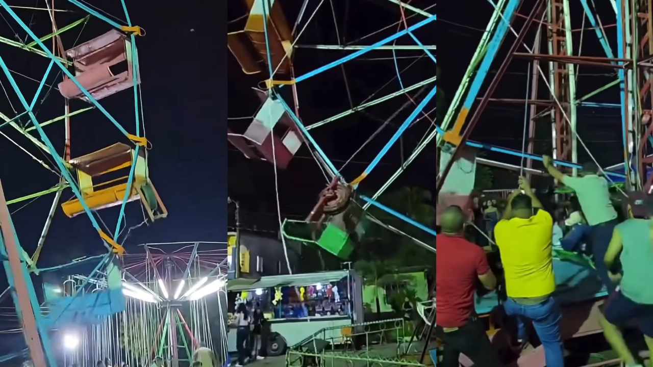 Imagen Principal de Nota: Miedo en feria de Comayagua: rueda Chicago falla con personas a bordo