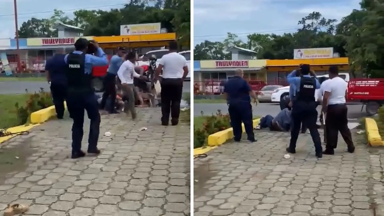 Imagen Principal de Nota: Familia sale del juzgado y termina a golpes en plena calle de La Ceiba