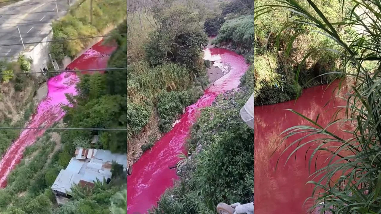 Río Las Vacas de Guatemala se tiñe de rojo y genera alerta en Honduras Imagen de Río Las Vacas de Guatemala se tiñe de rojo y genera alerta en Honduras