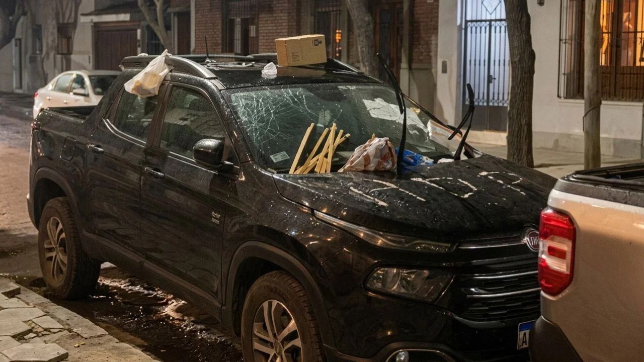 Imagen de Vídeo: Vecinos llenan de basura y destruyen carro mal estacionado frente a garaje