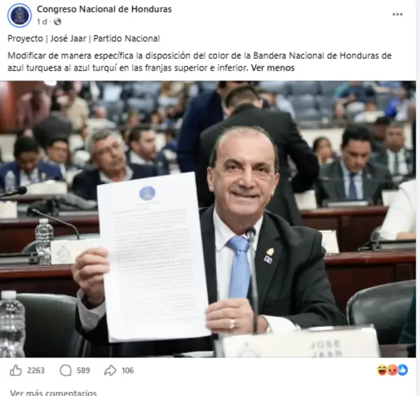 Propuesta de José Jaar para cambiar color de la bandera de Honduras