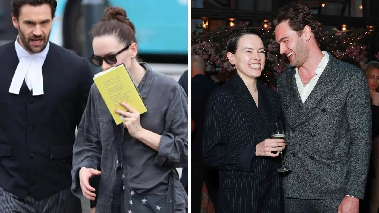Collage de fotos de Tom Bateman y Daisy Ridley: