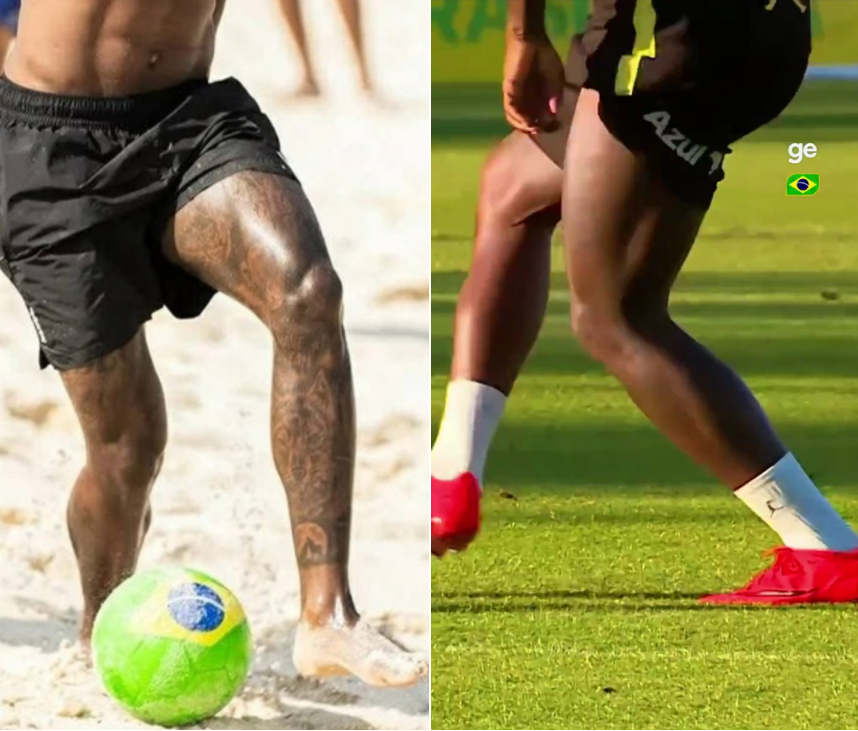 Foto comparativa de Vinícius Jr antes y ahora