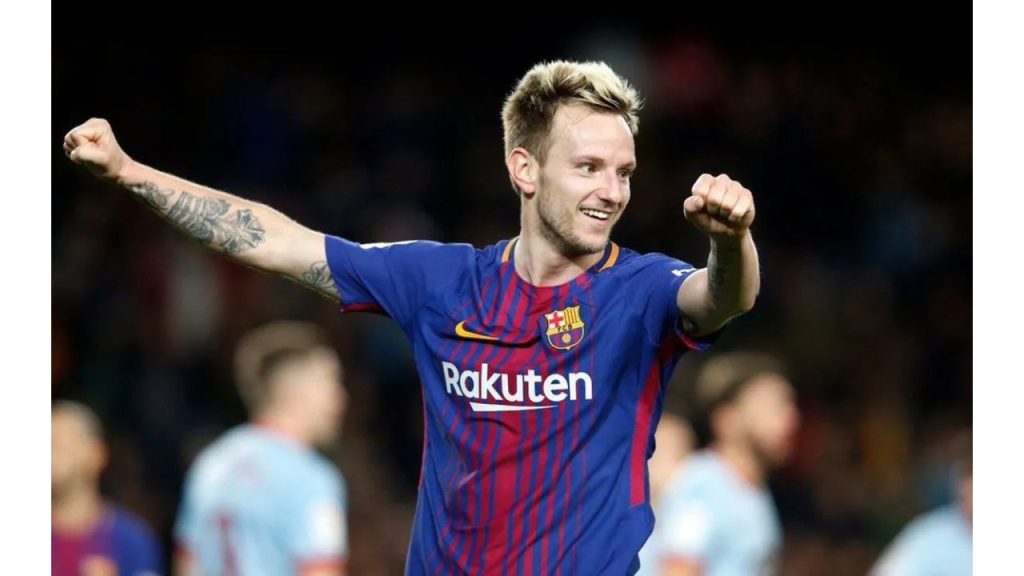 Ivan Rakitić con camisa del Barcelona.