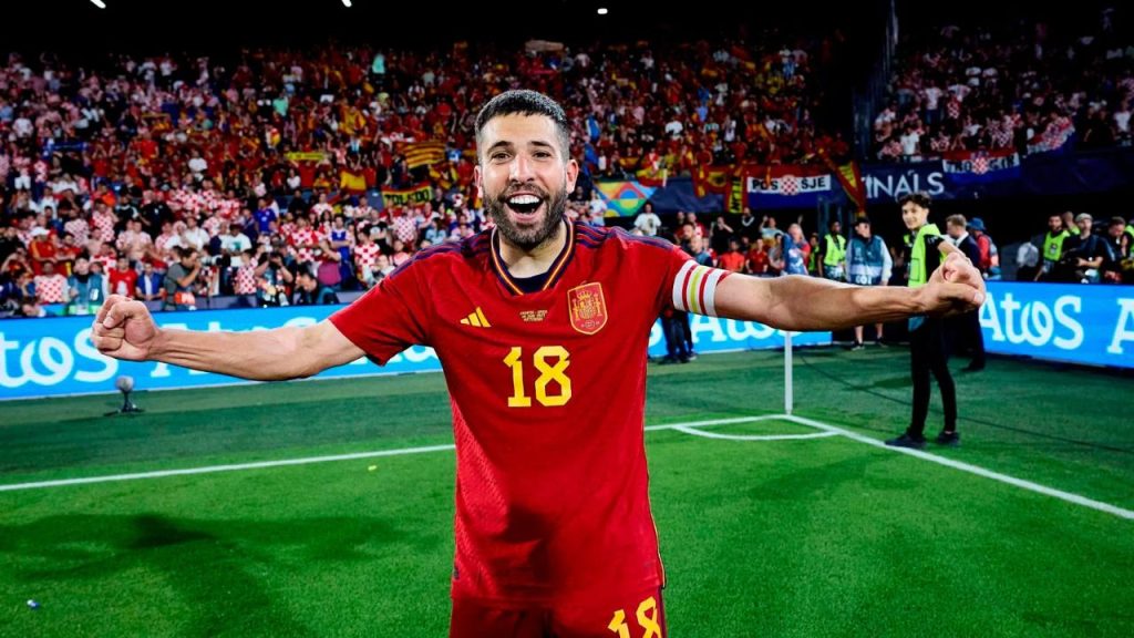 Jordi Alba con rostro de alegría