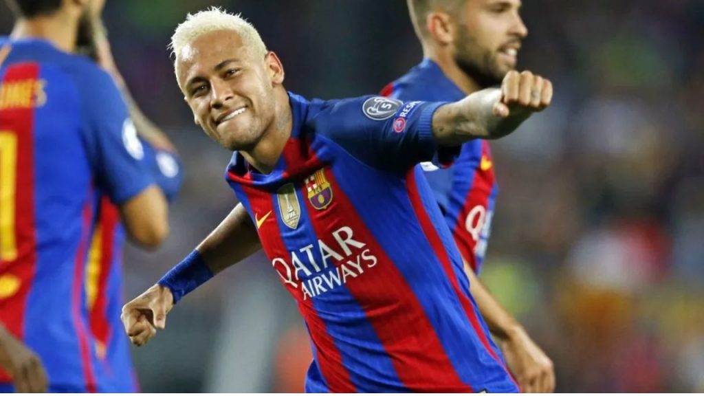 Neymar con camisa del Barcelona.