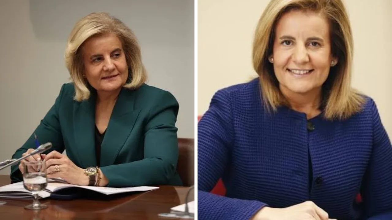 Collage de fotos de Fátima Báñez, exministra de Empleo y Seguridad Social de España