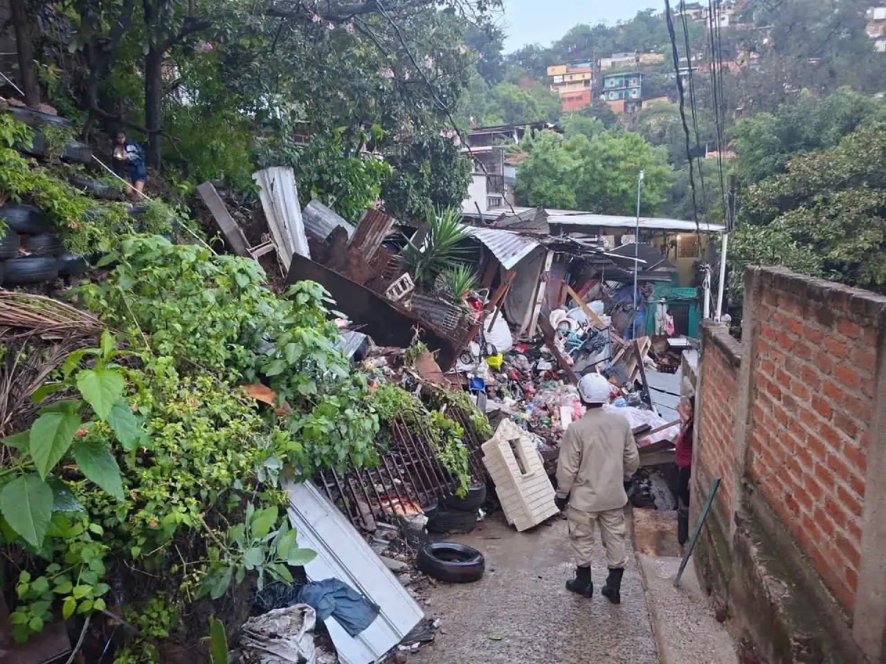 Viviendas afectadas en la colonia Villa Unión