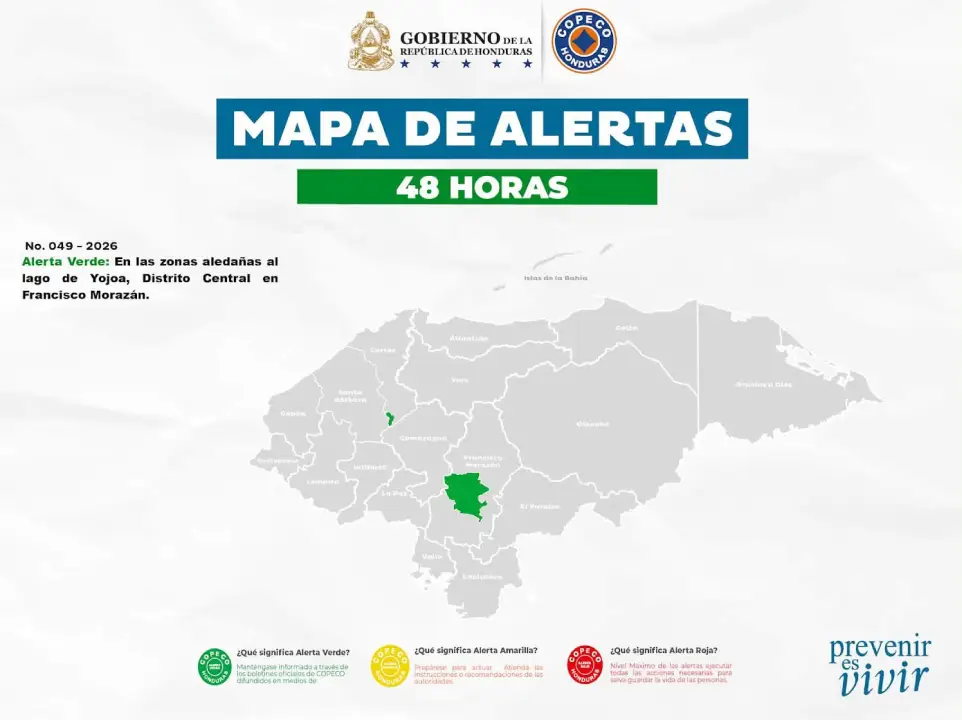Mapa de alertas en Honduras