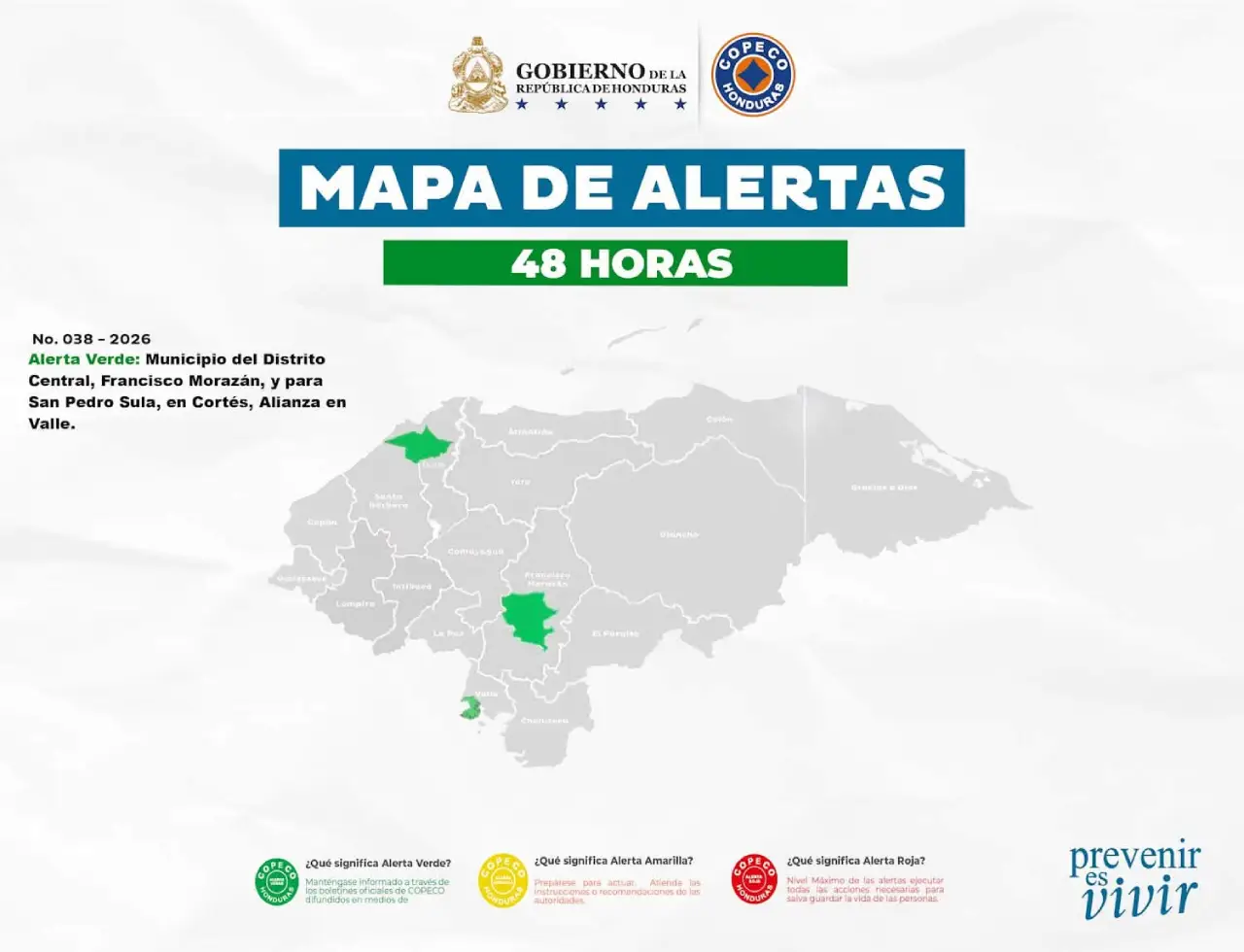 mapa de alertas en Honduras