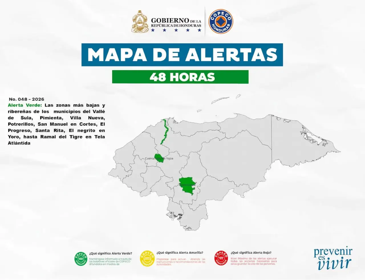 Alerta verde en el Valle de Sula 