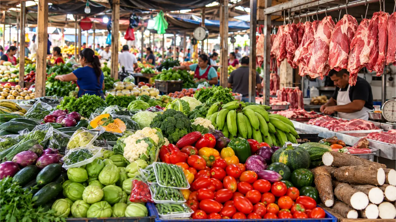Imagen ilustrativa de venta de productos básicos en un mercado de Tegucigalpa