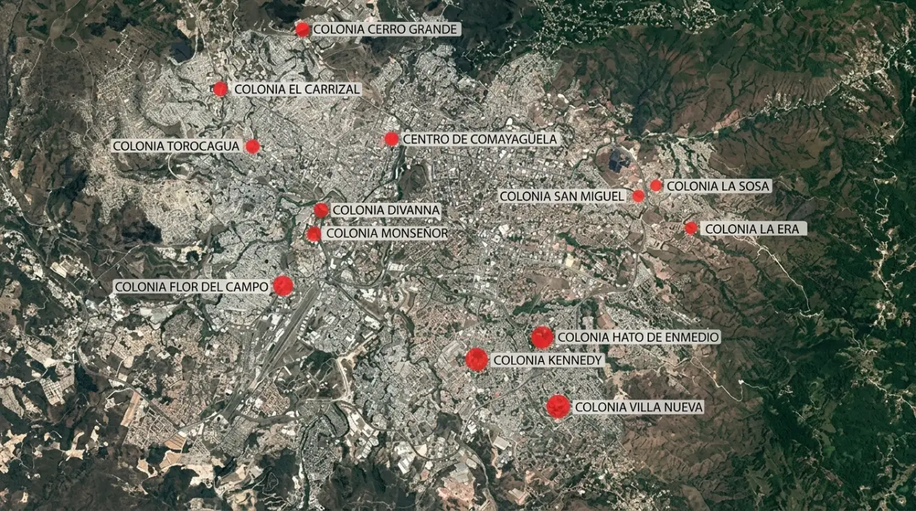 Colonias peligrosas de Tegucigalpa