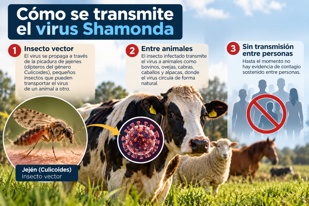 transmisión del virus Shamonda