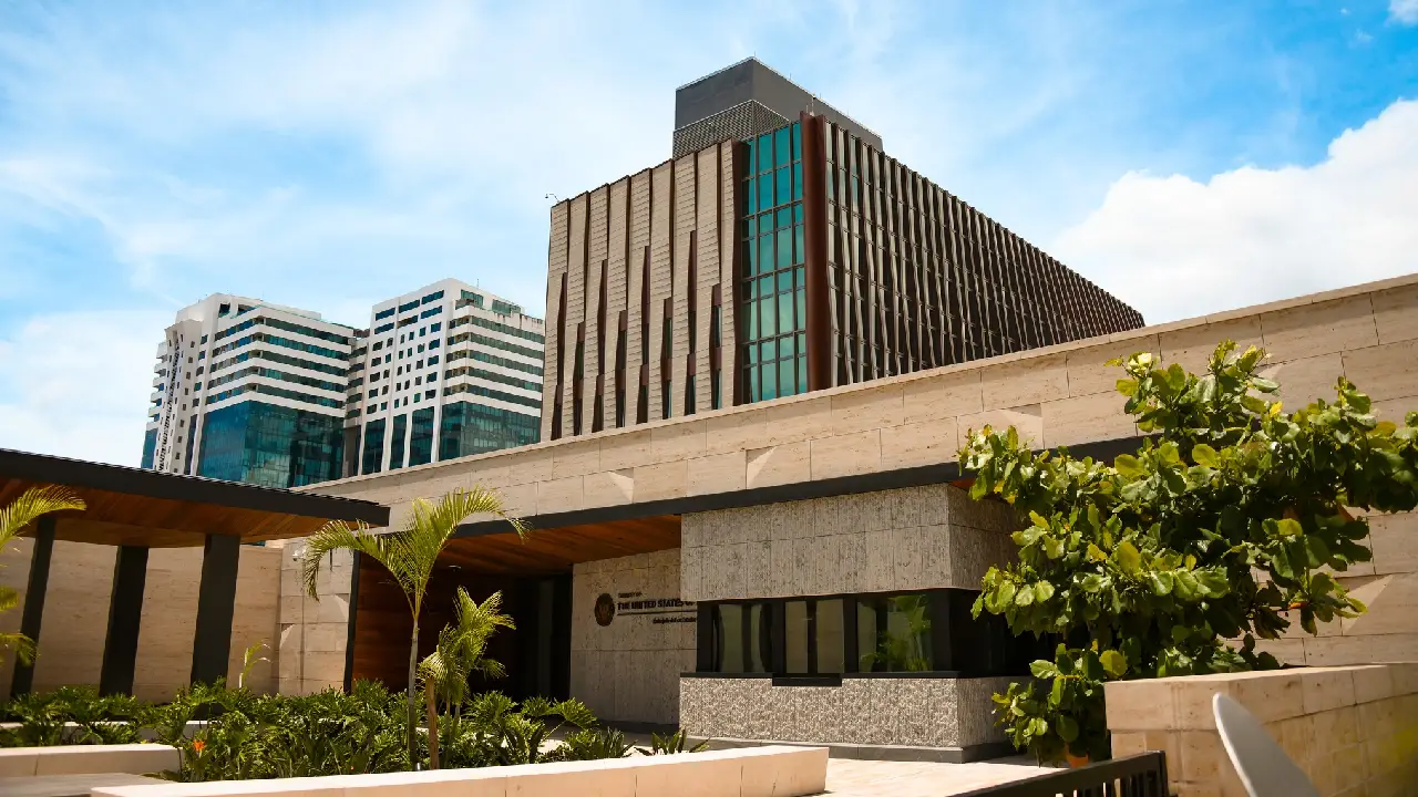 Instalaciones de la embajada de Estados Unidos en Tegucigalpa.