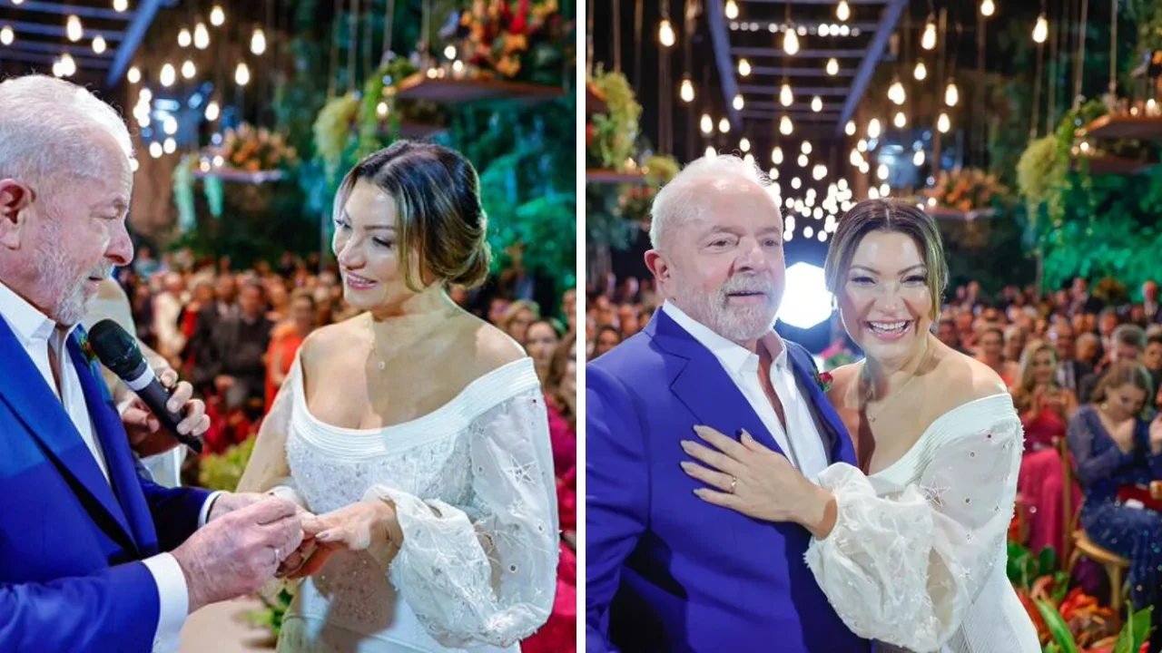 Collage de fotos de Janja, la esposa de Lula da Silva