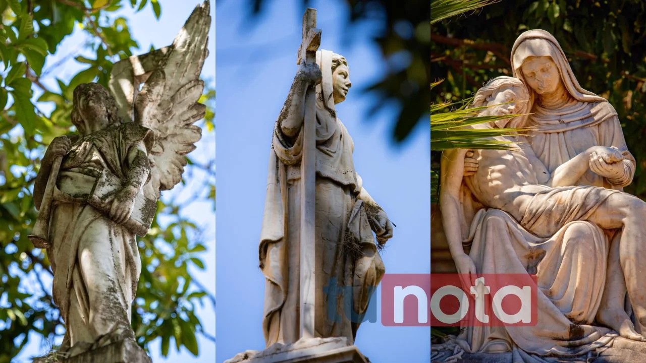 Figuras de mármol en el Cementerio General de la capital
