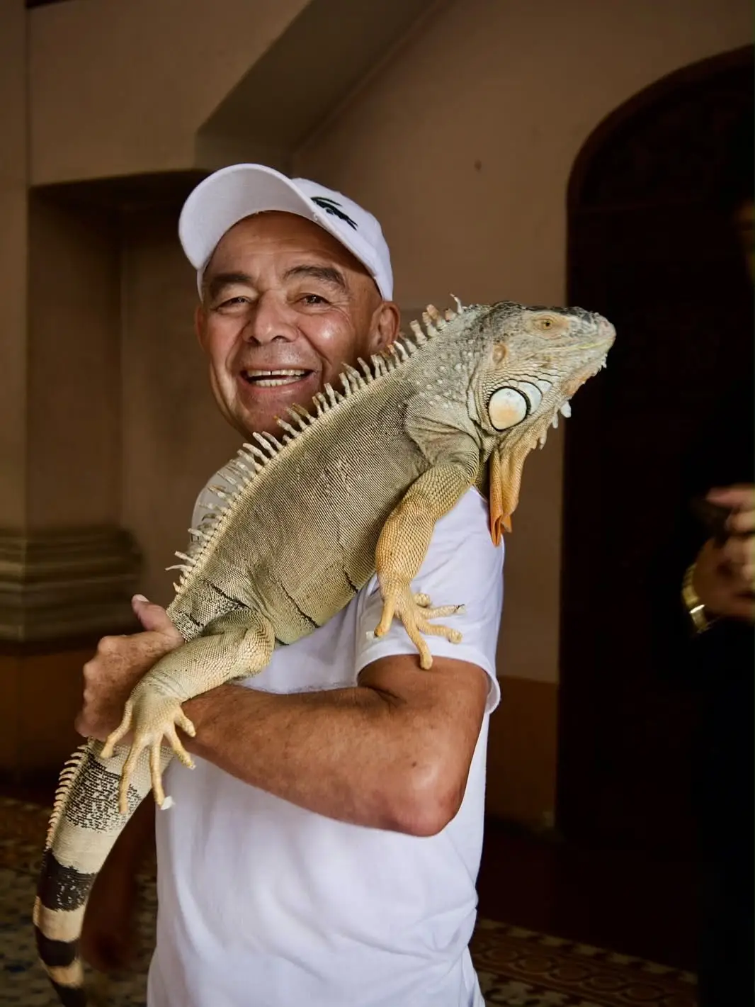 Iguana que recibió la bendición en Parroquia Nuestra Señora de Los Dolores, de Tegucigalpa