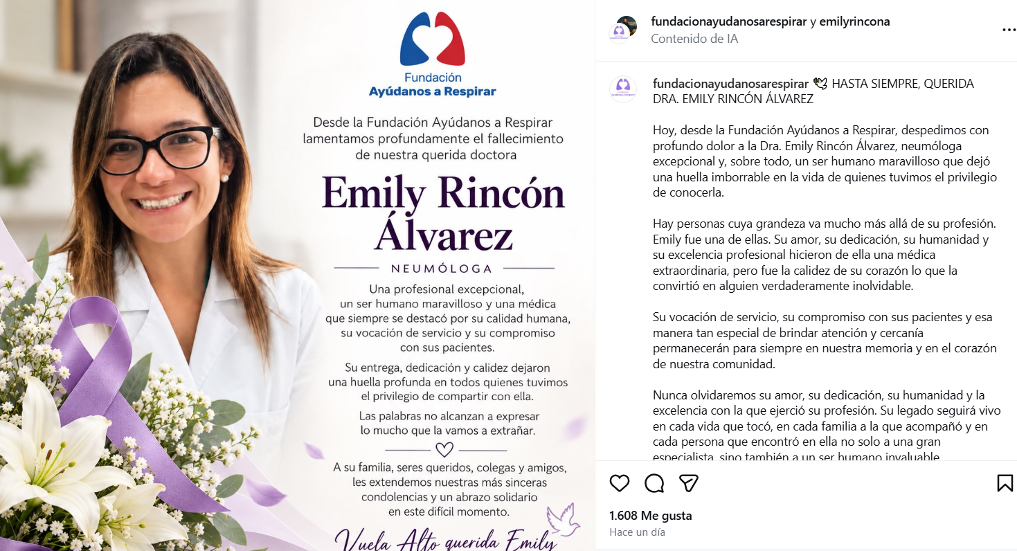 Emily Rincón Álvarez de qué murió