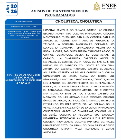 Cortes de energía eléctrica