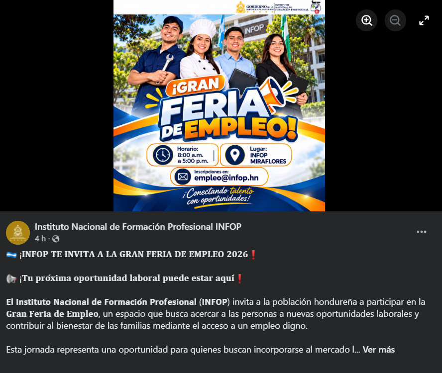 INFOP realizará feria de empleo
